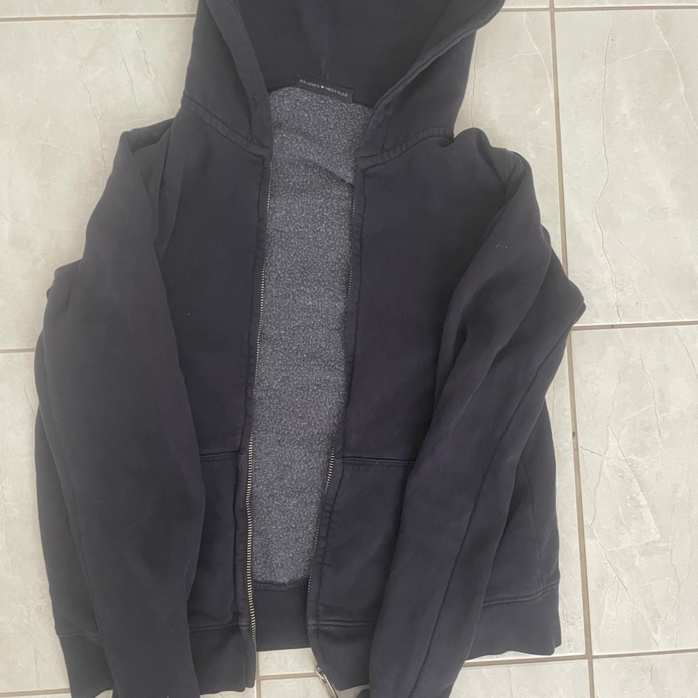 Dark Blue Brandy Hooded Zip-Up Jacket